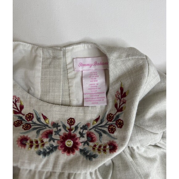 Tommy Bahama Girls Dress Floral Embroidery Size 18M Lined Flutter Sleeve Button - Picture 2 of 8